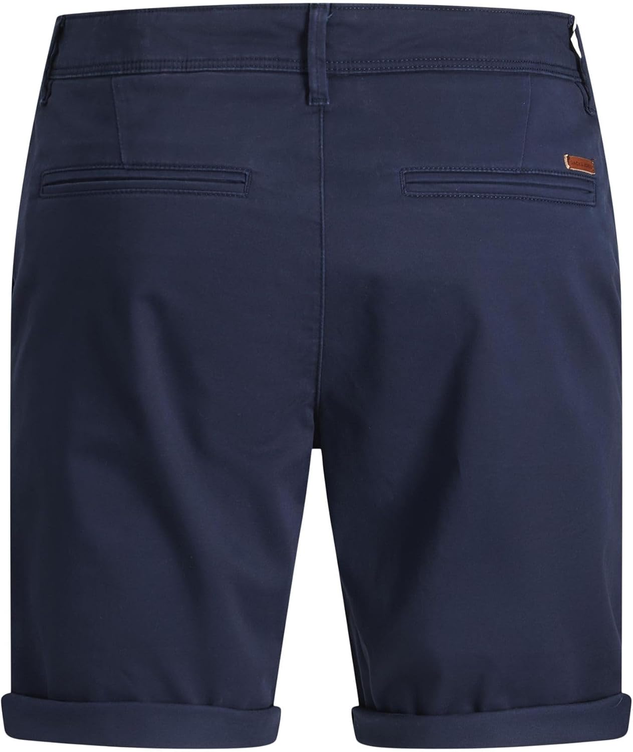 Detalle de JACK & JONES Pantalones Cortos Chinos Ajustados para Hombre – Cintura Media, Corte Regular, Azul-2, Talla M