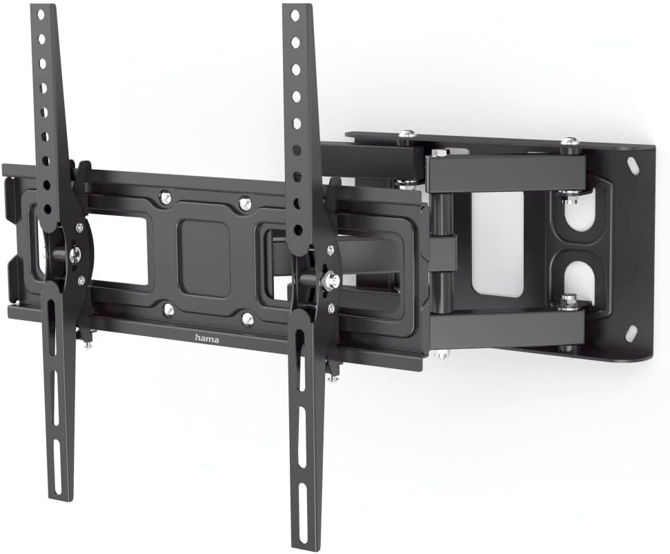 Detalle de Hama schwenkbare, neigbare & ausziehbare TV-Wandhalterung für 32–65 Zoll (VESA 100x100 bis 400x400, bis 40 kg) schwarz