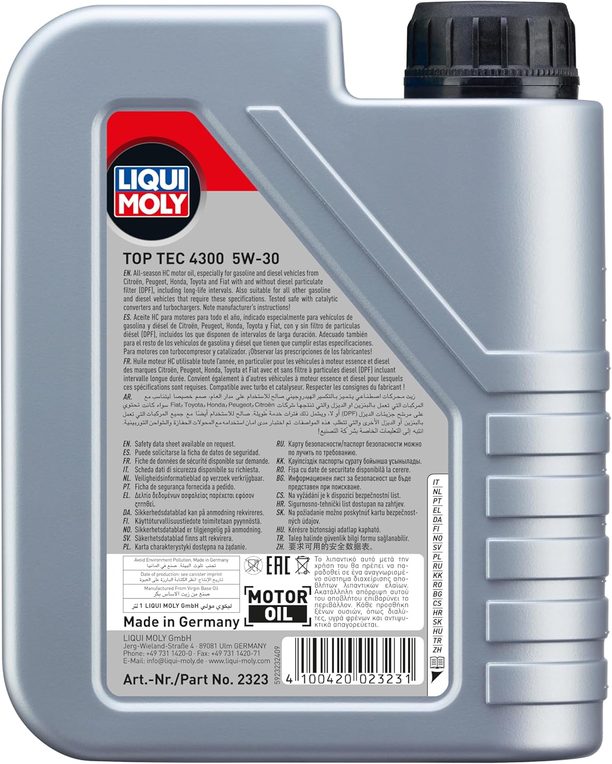 Detalle 2 de LIQUI MOLY Top Tec 4300 1 L olio motore 🛢