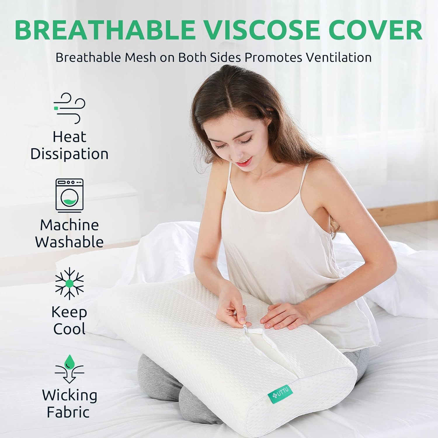 Thumbnail 4 de UTTU Cervical Pillow, 23.6" Memory Foam ⚙