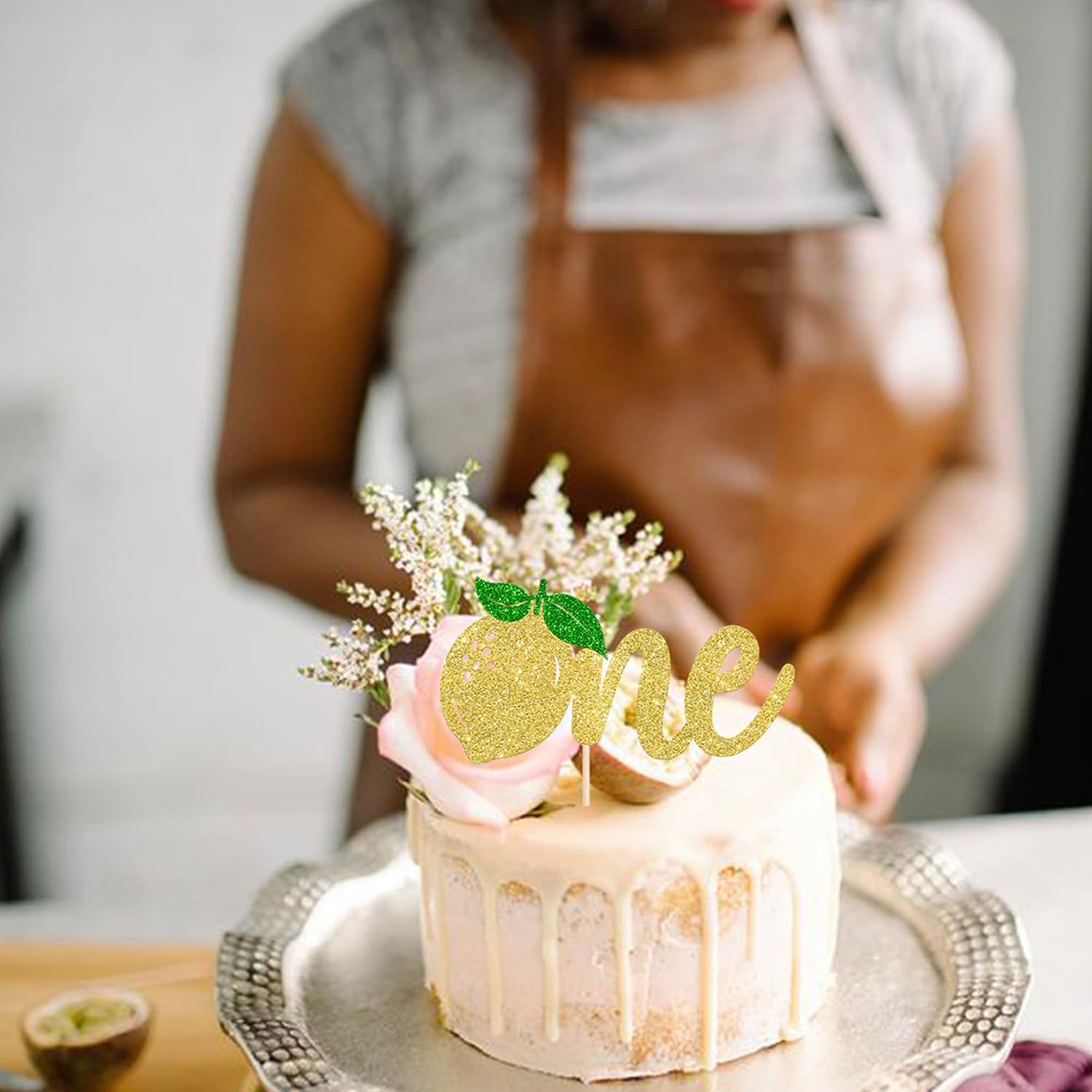 Thumbnail 3 de Xsstarmi Lemon One Cake Topper – Glitter Happy First Birthday