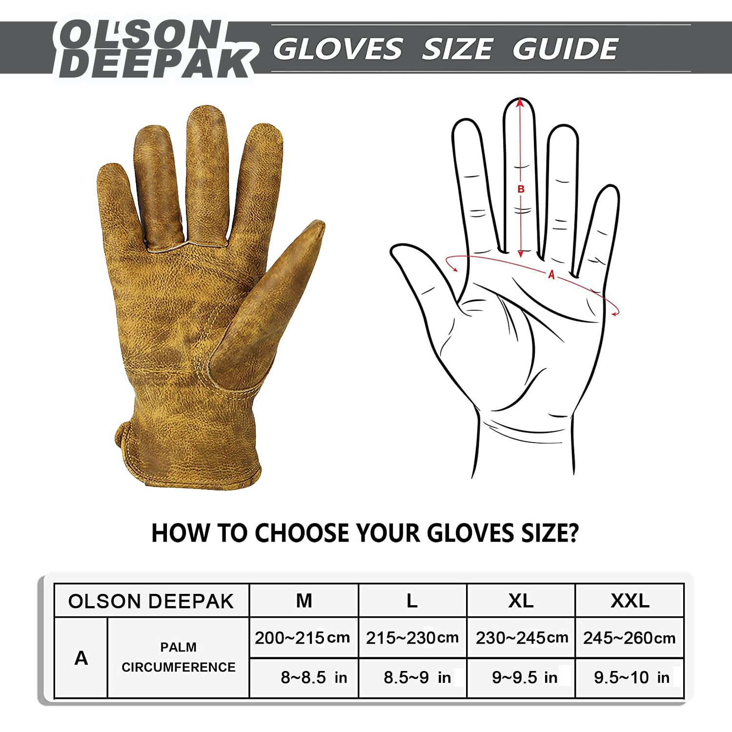 Thumbnail 4 de OLSON DEEPAK Cowhide Leather Work Gloves Large