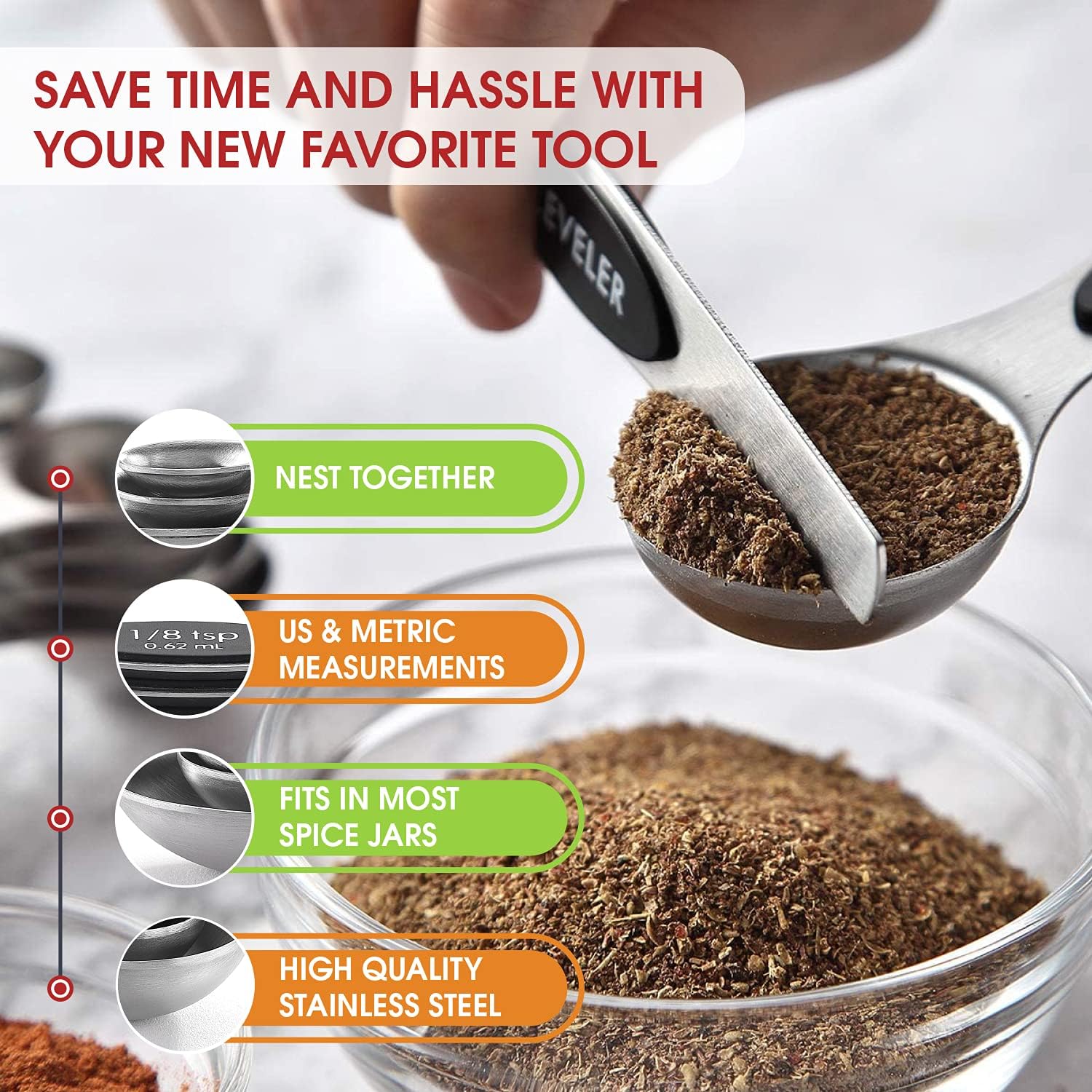 Thumbnail 5 de Spring Chef Measuring Spoons Set of 8 🍴