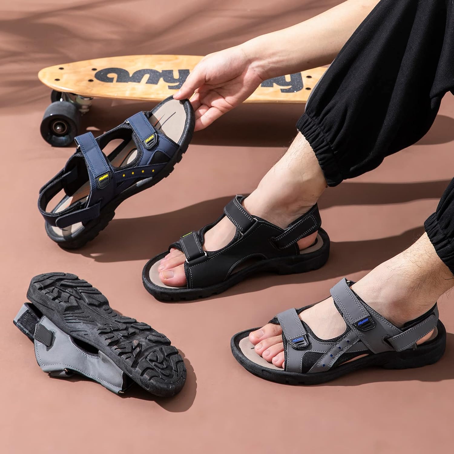 Detalle 2 de JOMIX Sandali Uomo Estivi: comfort sportivo per mare, piscina e città