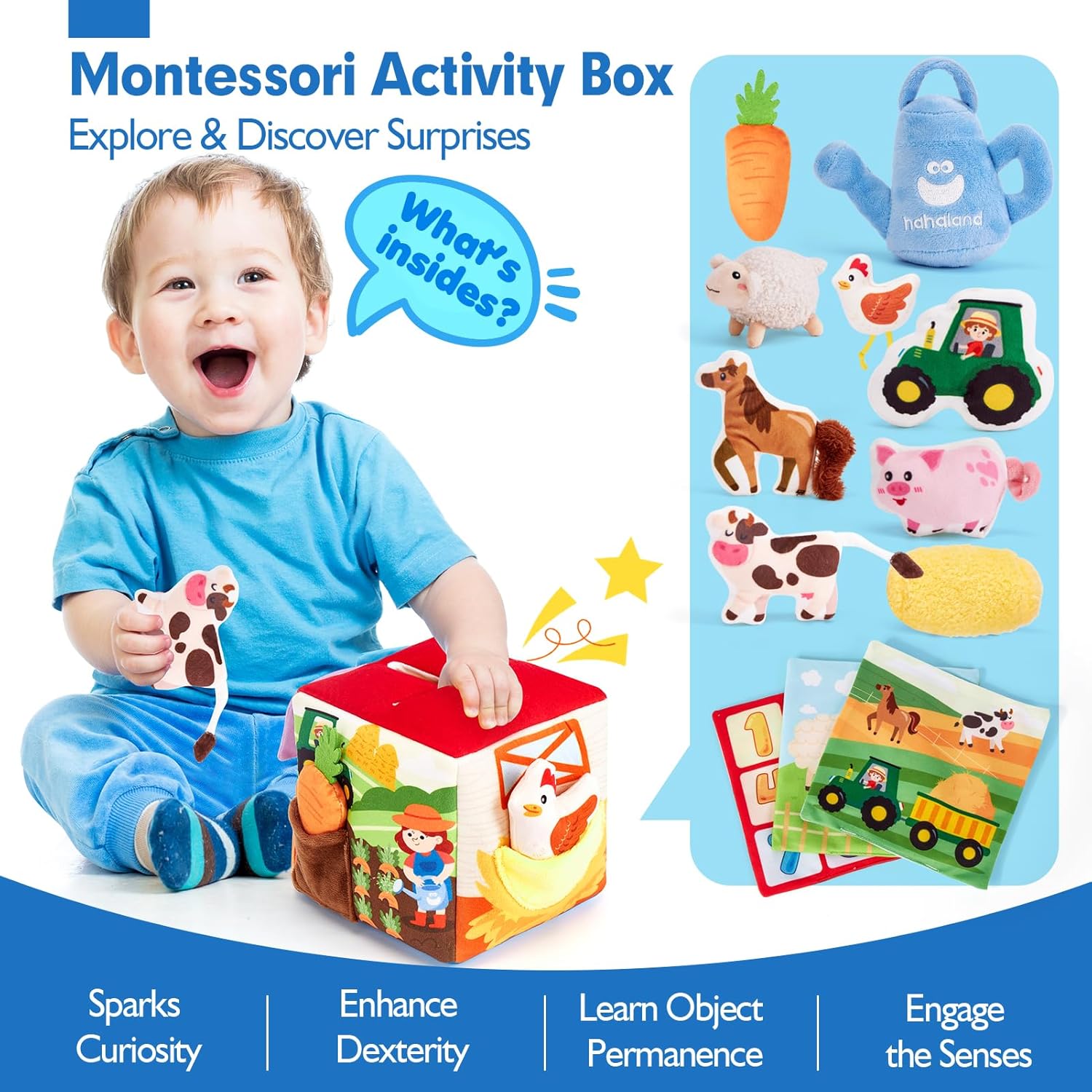 Thumbnail 1 de Hahaland Surprise Tissue Box – Baby Toys (6-12 Months): Montessori-Inspired Sensory Box for Early Learning