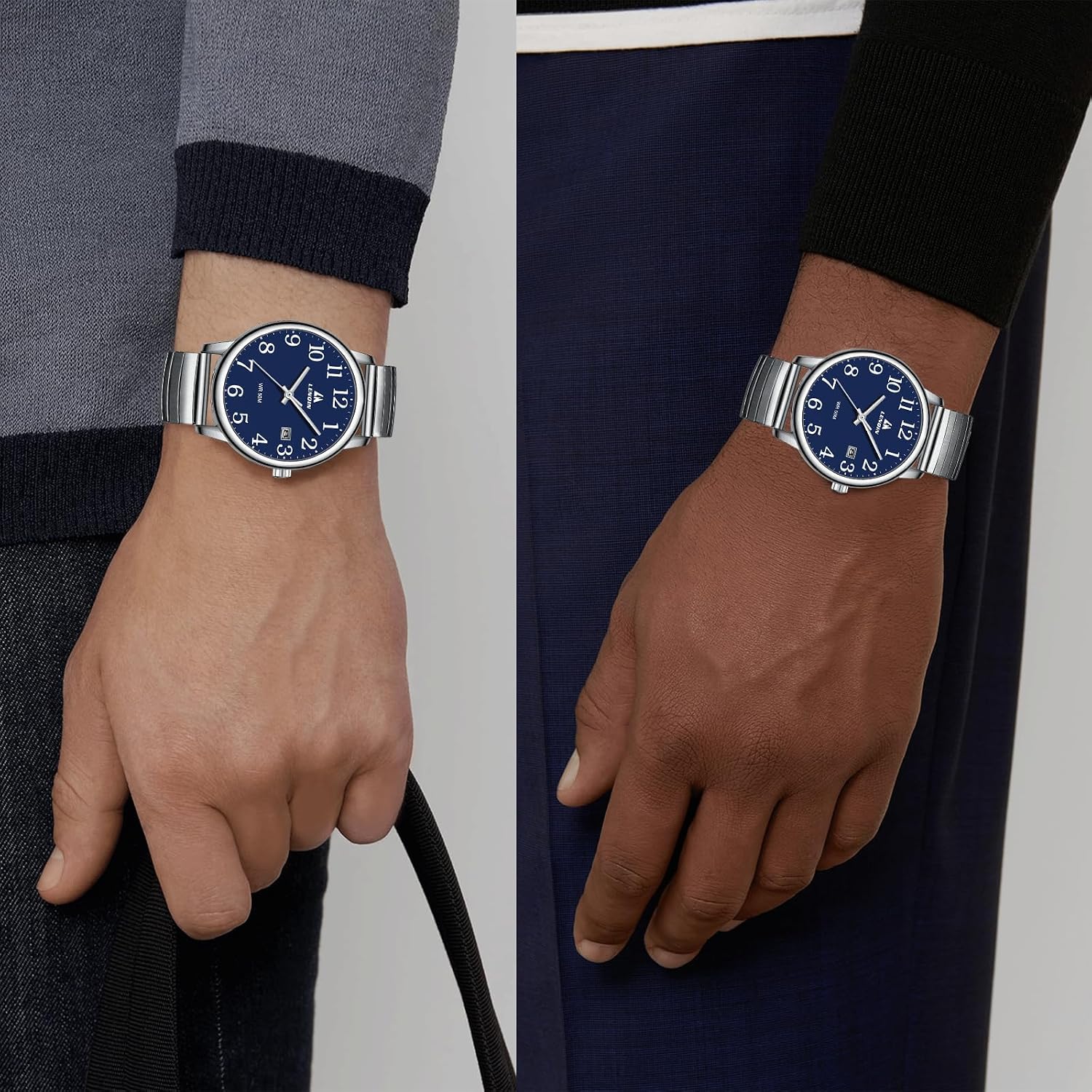 Detalle 1 de Herren Quarzuhr 38 mm Wasserdicht mit Datum