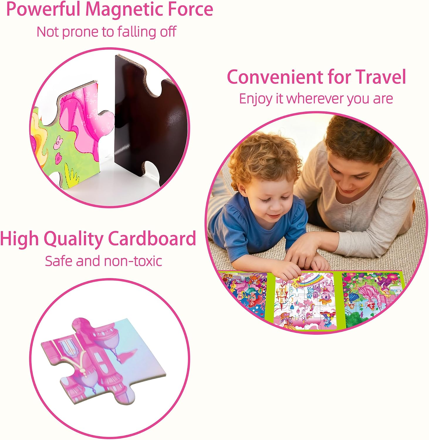 Thumbnail 5 de Lumikidz Magnetic Unicorn Mermaid Princess Puzzle (20-Piece Travel Puzzle) for Girls Ages 3–6