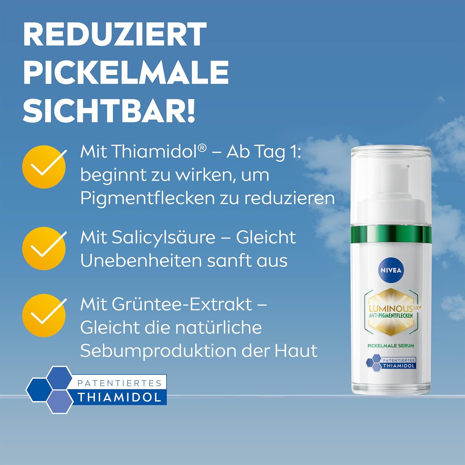 Thumbnail 1 de NIVEA LUMINOUS630 Anti-Pigmentflecken Pickelmale Serum mit Thiamidol & Salicylsäure (30 ml) – für Mischhaut