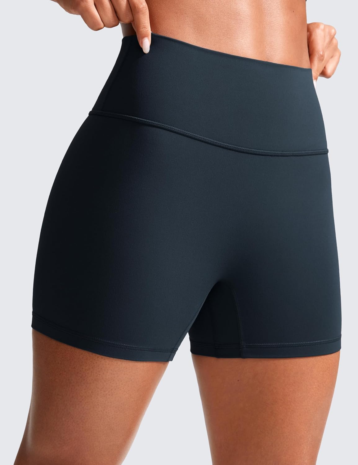 Detalle de CRZ YOGA Womens Butterlift Butt Scrunch Shorts – 4''/6" High‑Waisted Seamless Leggings