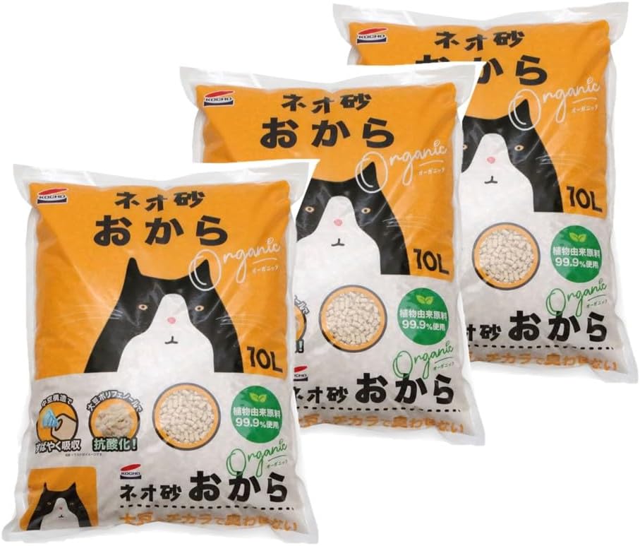 Detalle de ネオ・ルーライフ ネオ砂 おからオーガニック猫砂 30L(10L×3袋)