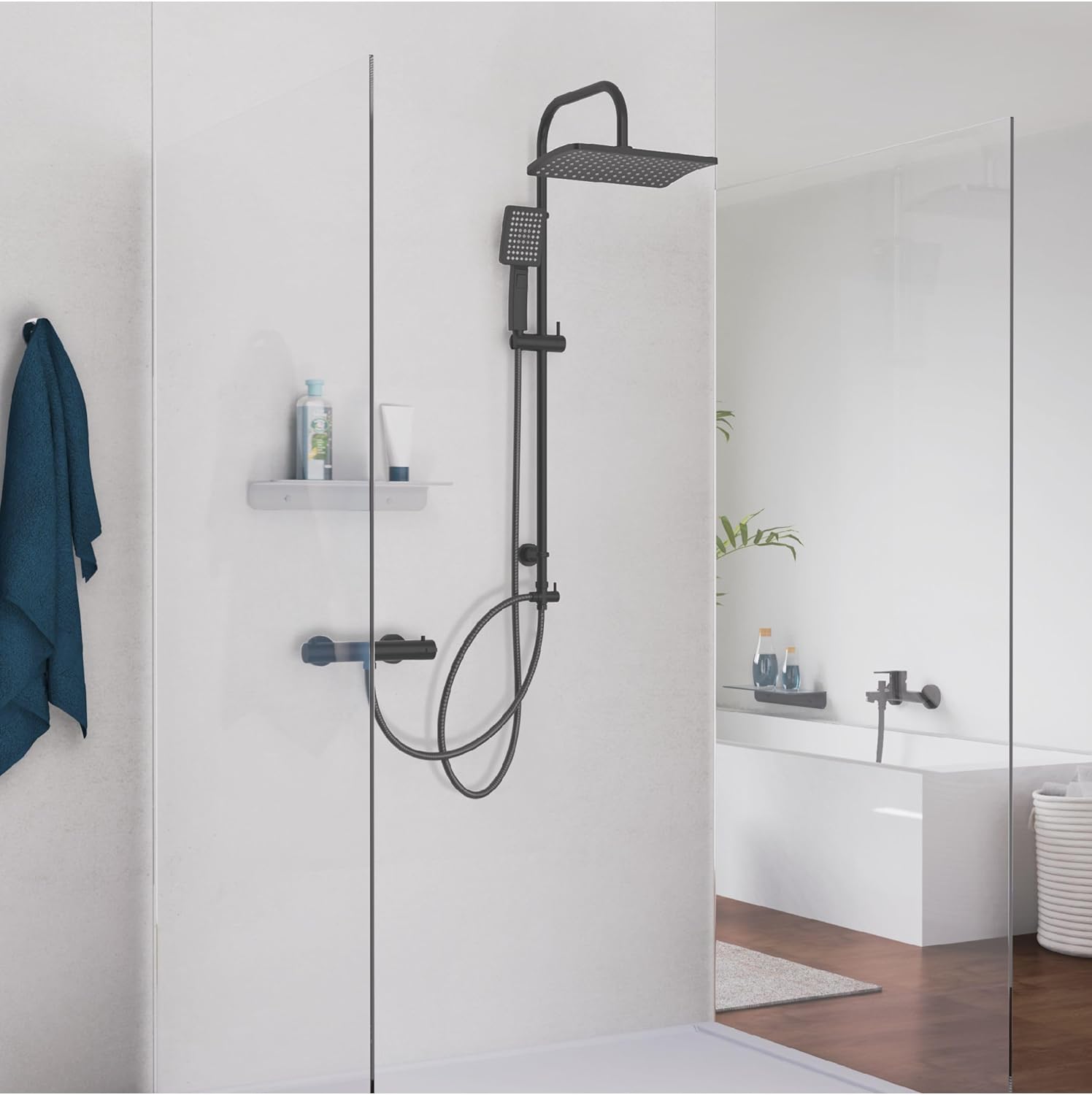 Thumbnail 1 de SCHÜTTE Kit de douche Malorca - Colonne assortie douche pluie et douchette 3 jets, barre réglable en hauteur
