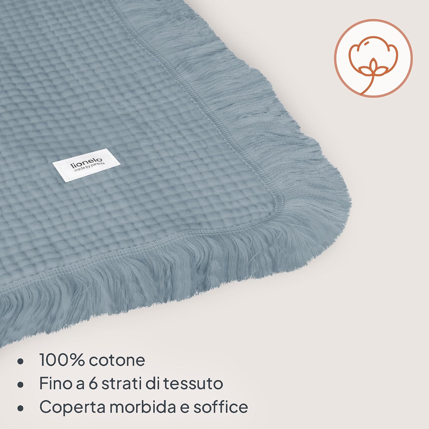 Thumbnail 2 de Lionelo MUSLIN BLANKET: Copertina neonato in mussola di cotone 100% 70 x 100 cm