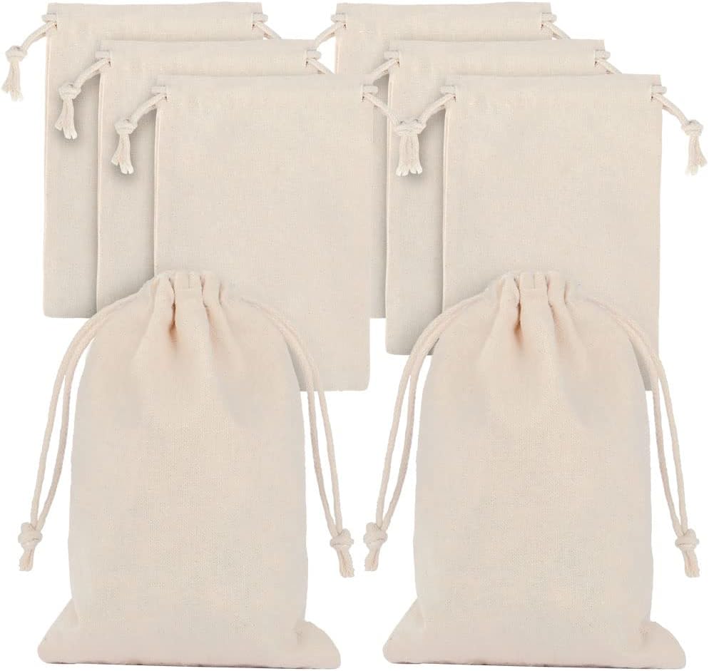Aucuu 25pcs Sac en coton réutilisable 10x15cm
