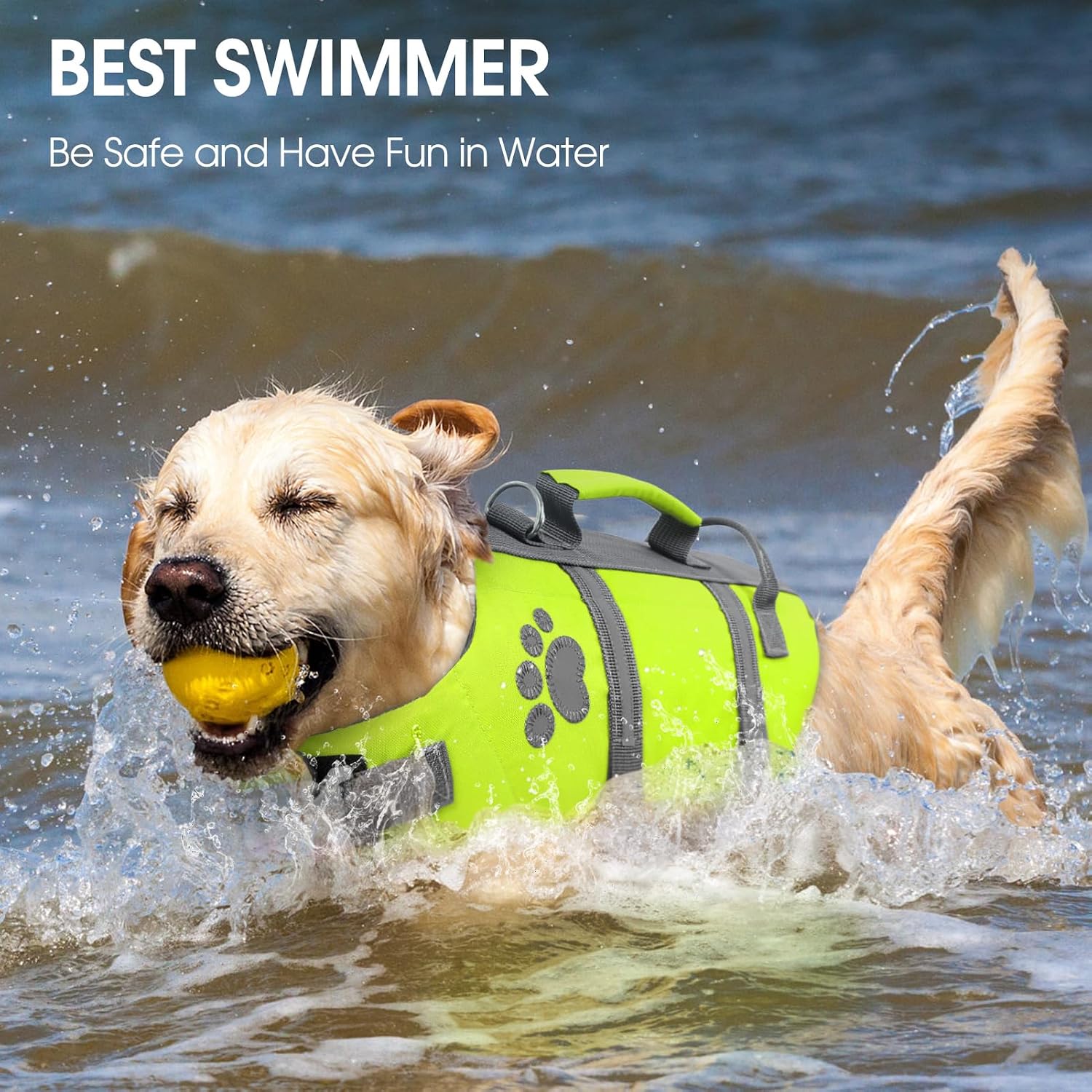 Detalle de Queenmore Dog Life Jacket Small with Rescue Handle and Reflective Enhancements