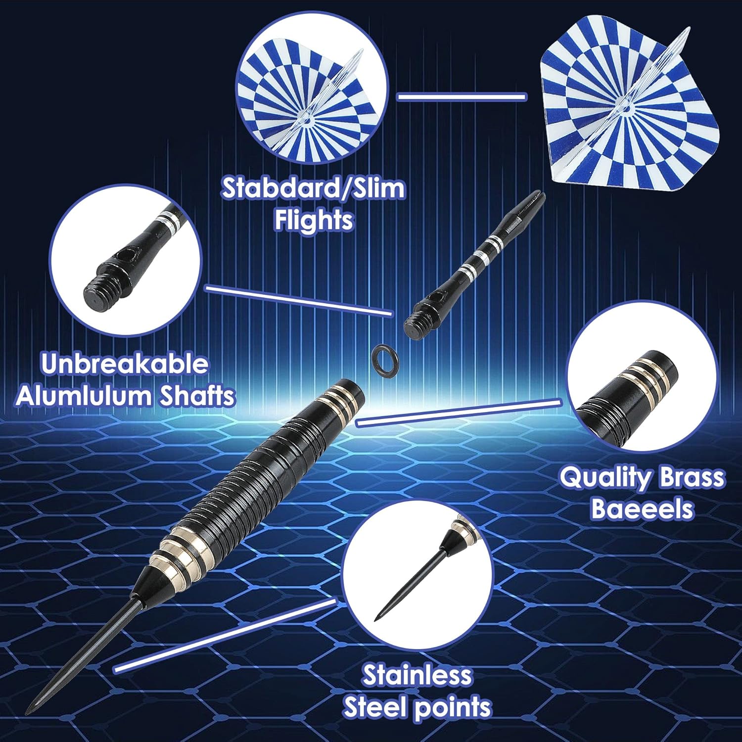 Thumbnail 1 de CyeeLife CareGames 24g steel tip darts set