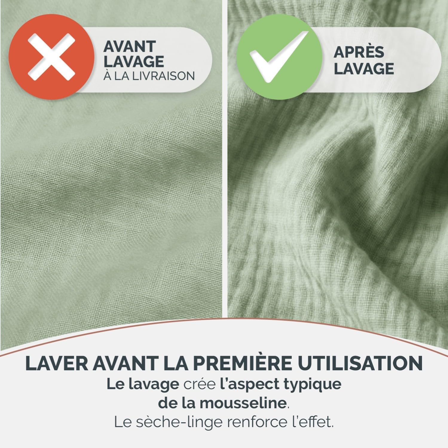 Thumbnail 2 de Blumtal plaid lit 150x200 en mousseline 6 couches (vert été) – couvre-lit & couvre-canapé léger en coton