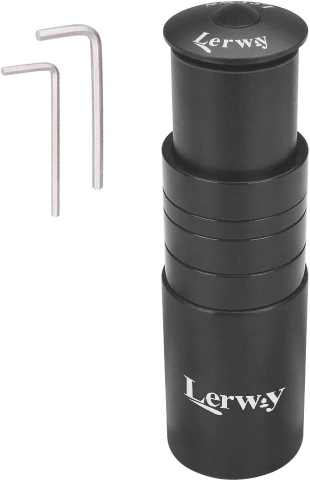Detalle de LERWAY Rallonge de Potence de vélo avec clé hexagonale pour Fourche de 28,6 mm en Aluminium Noir