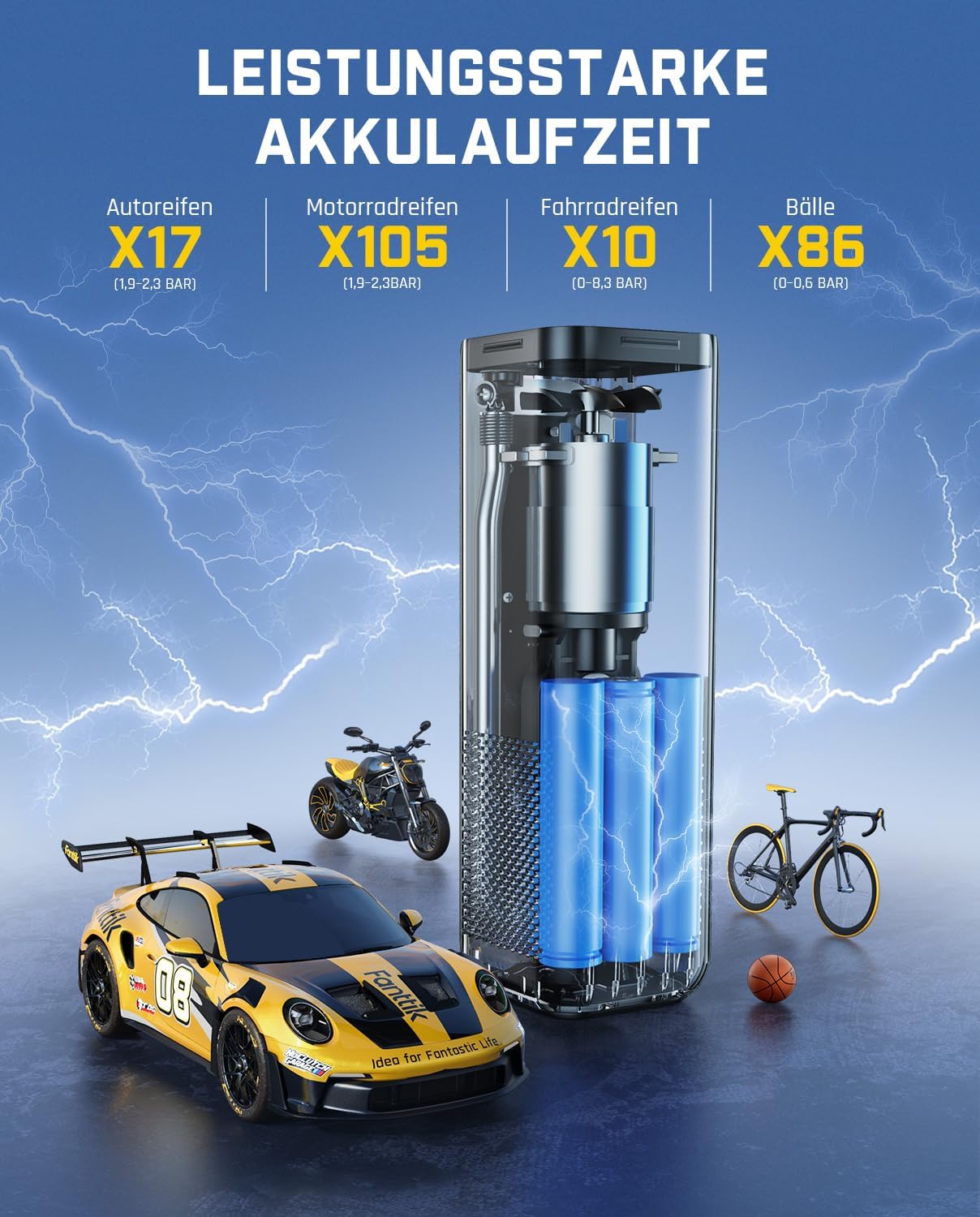Detalle de Fanttik X8 APEX 11,1V Tragbare Luftpumpe