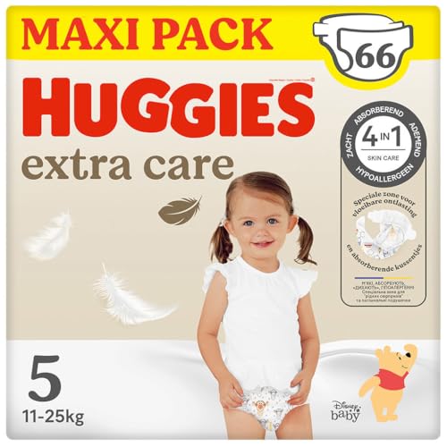 Detalle de Pañal Huggies Extra Care Disney Talla 5 (12–22 kg) – 66 pañales en 2 packs