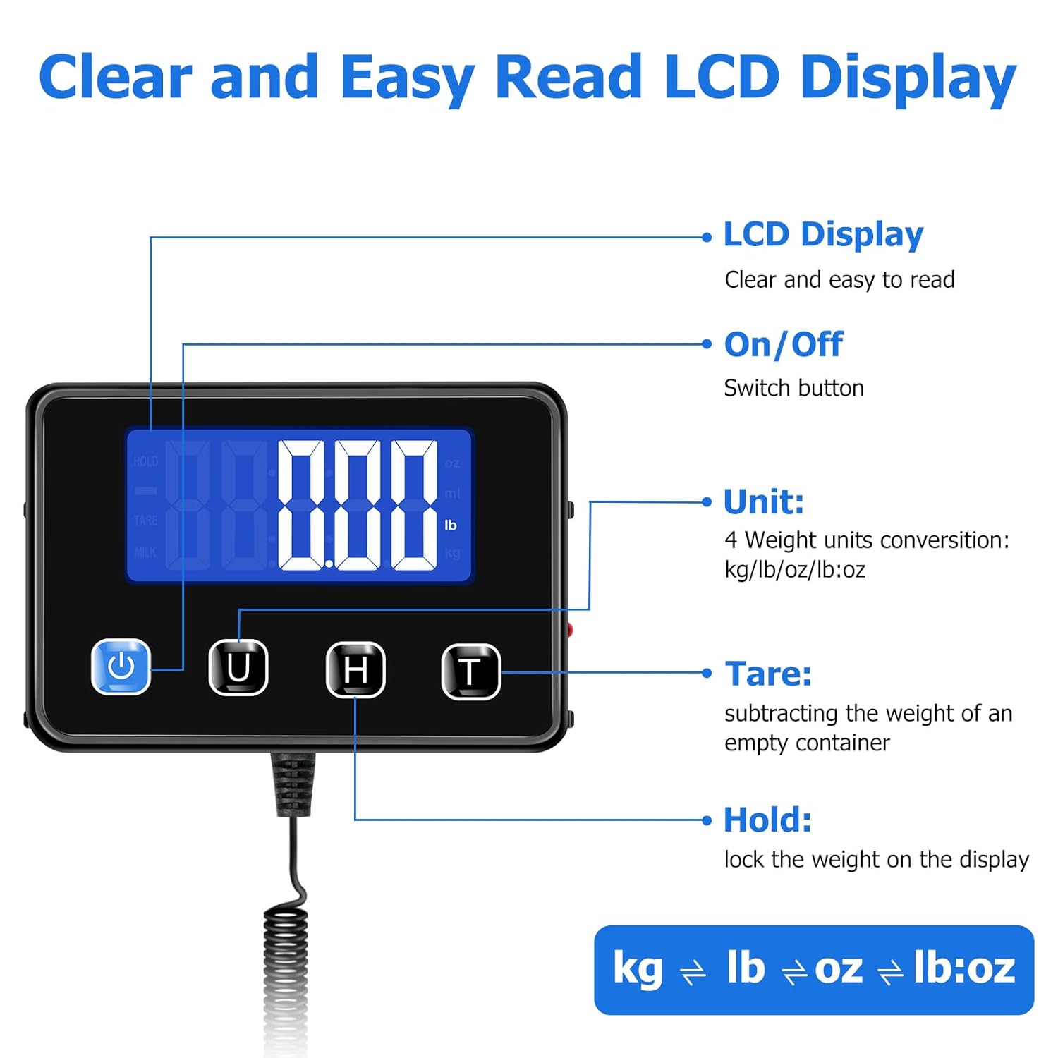 Detalle de Postal Scales 200kg x 10g LCD Parcel Scale