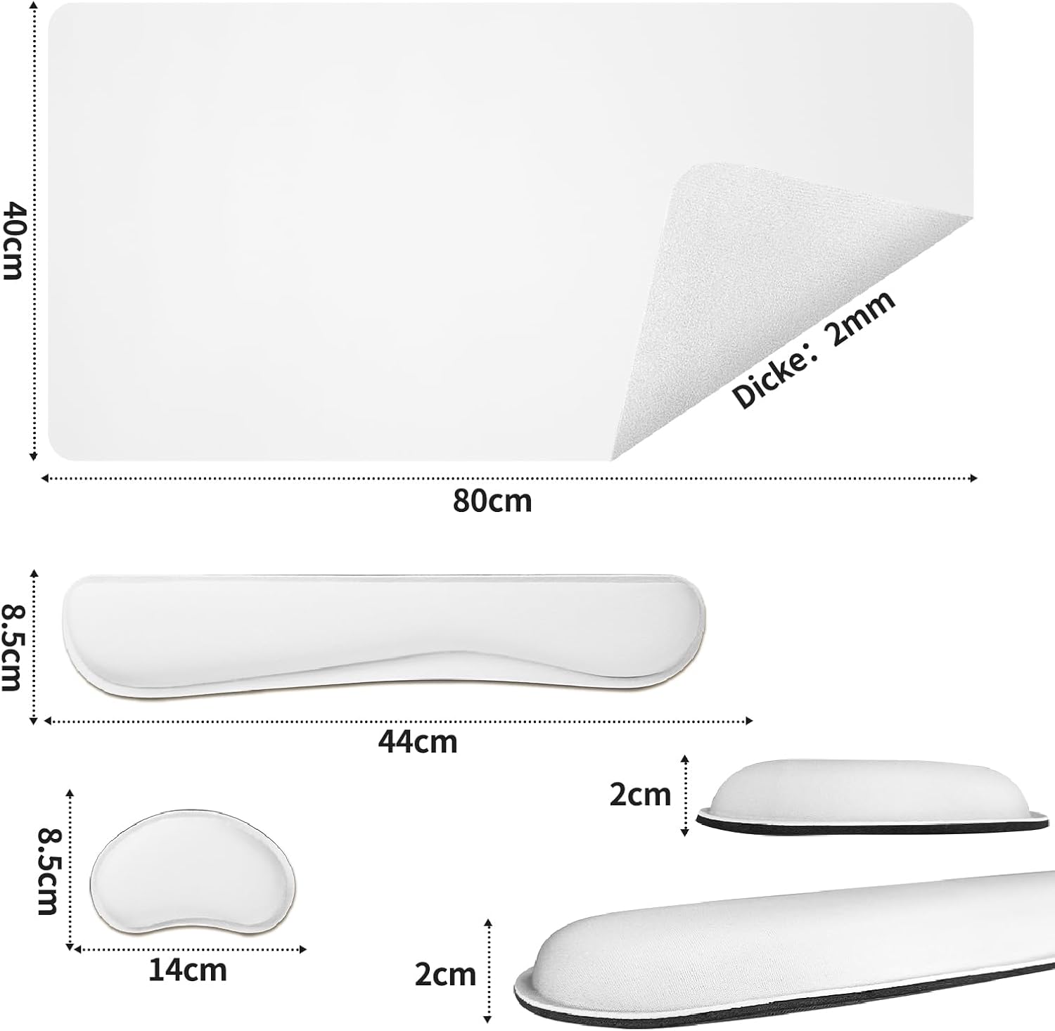 Thumbnail 2 de Schreibtischunterlage 80x40 cm mit Handgelenkauflage