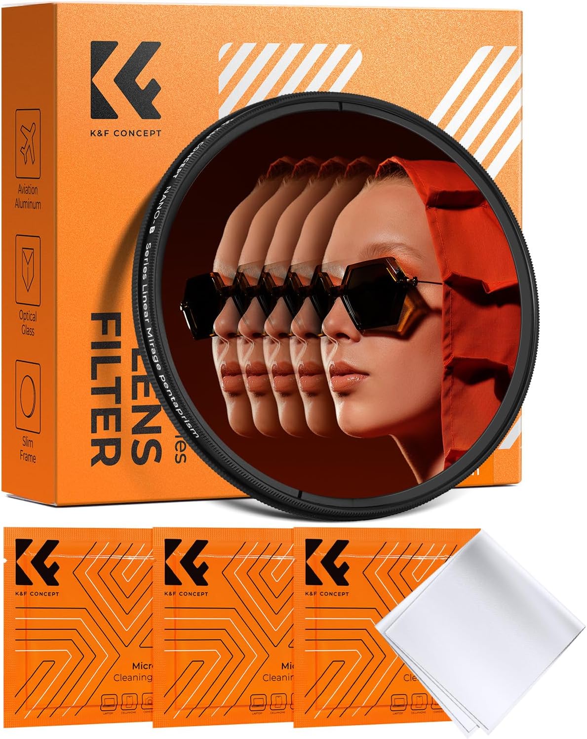 Detalle de K&F CONCEPT 77mm Linear Mirage Pentaprism Filter