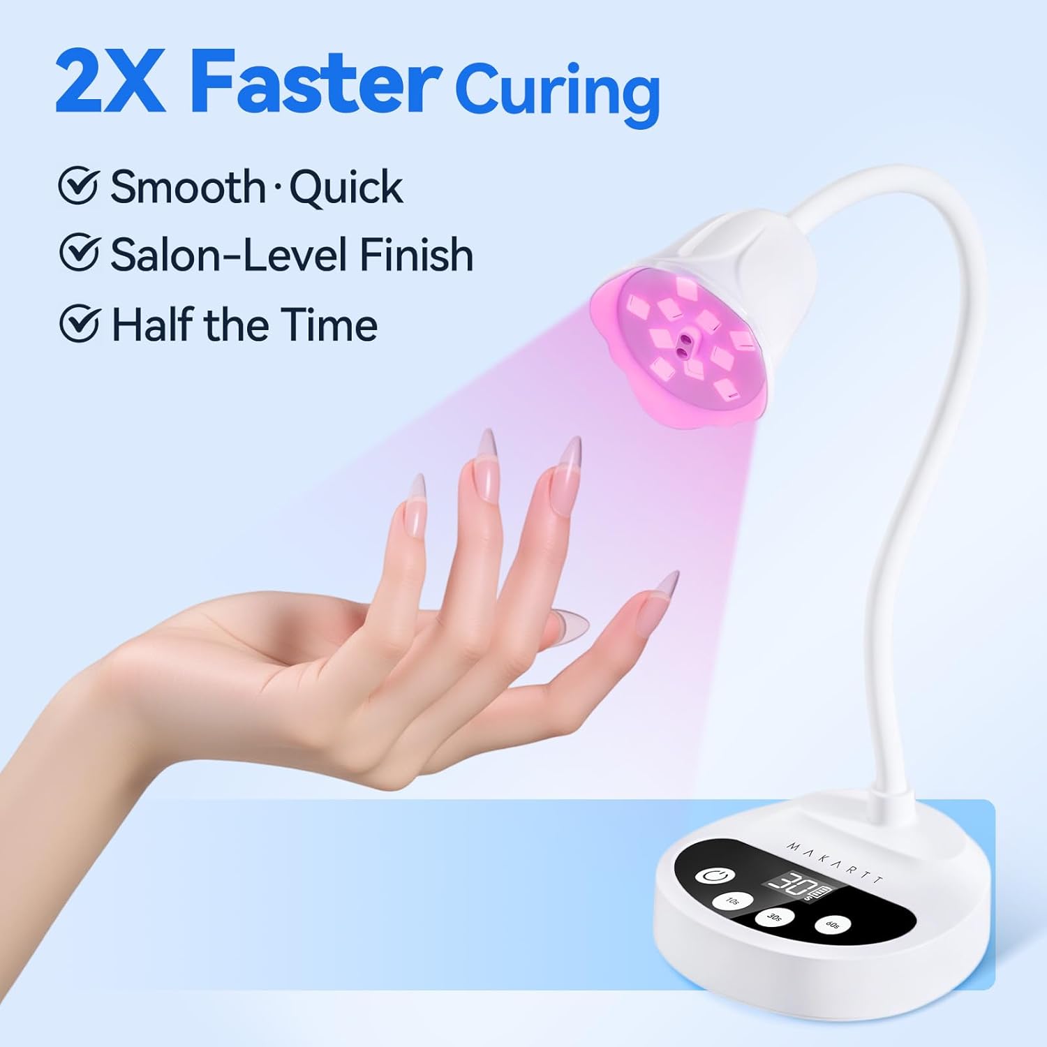 Thumbnail 1 de Makartt UV LED Nail Lamp (Cordless Flash Cure) with USB-C Charging, Gooseneck & Auto Sensor