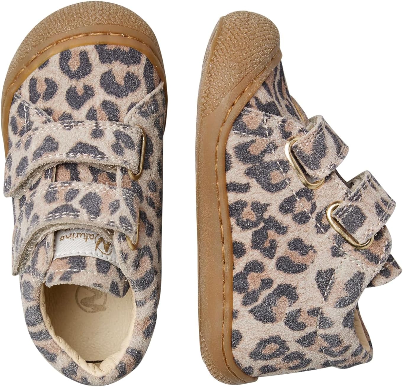 Detalle de Naturino Scarpine Primi Passi in Suede: morbidezza, Velour e chiusura a Strappo per i primi passi