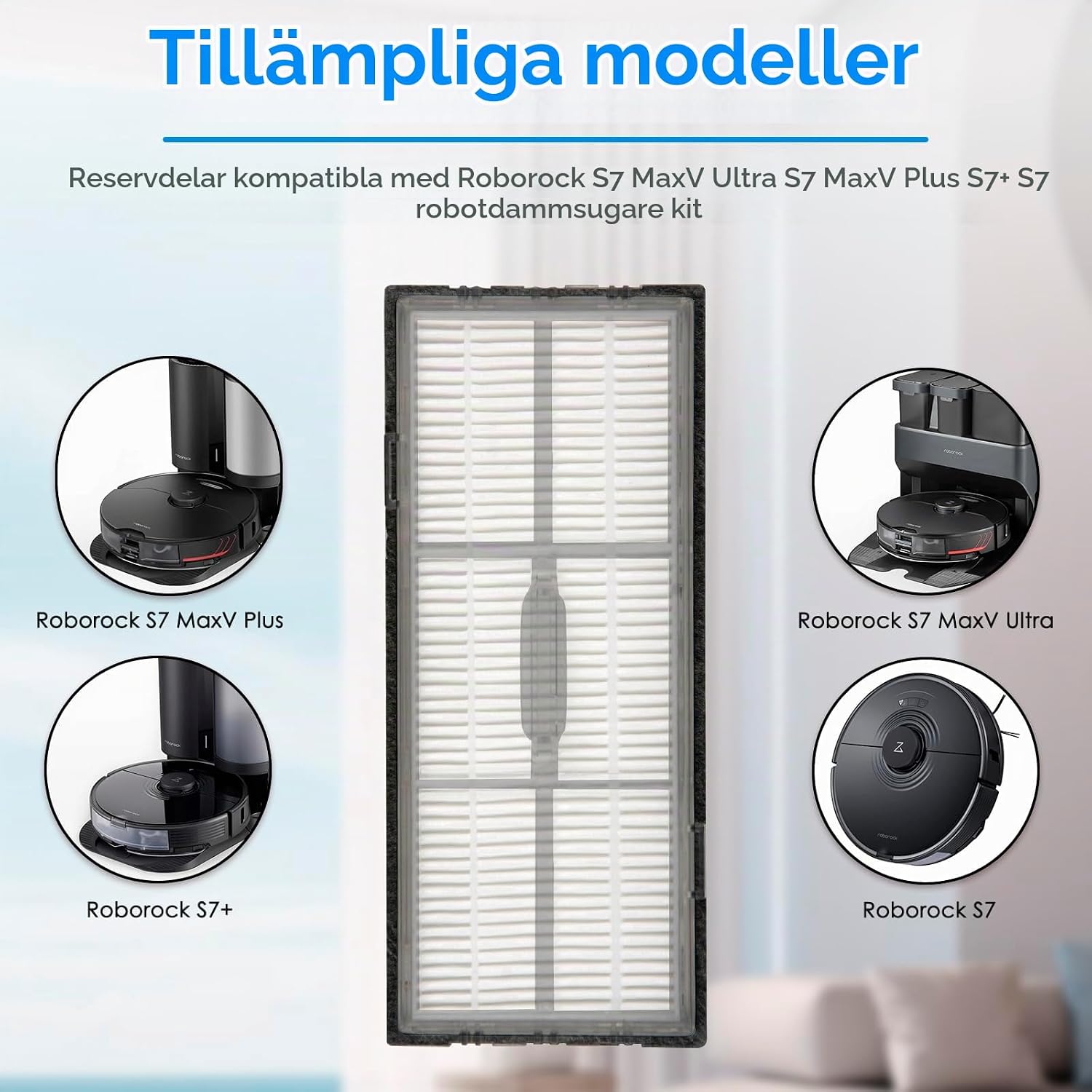 Detalle 2 de COWINORY HEPA-filter för Roborock S7 och S8, 3-pack med upp till 99 % filtrering