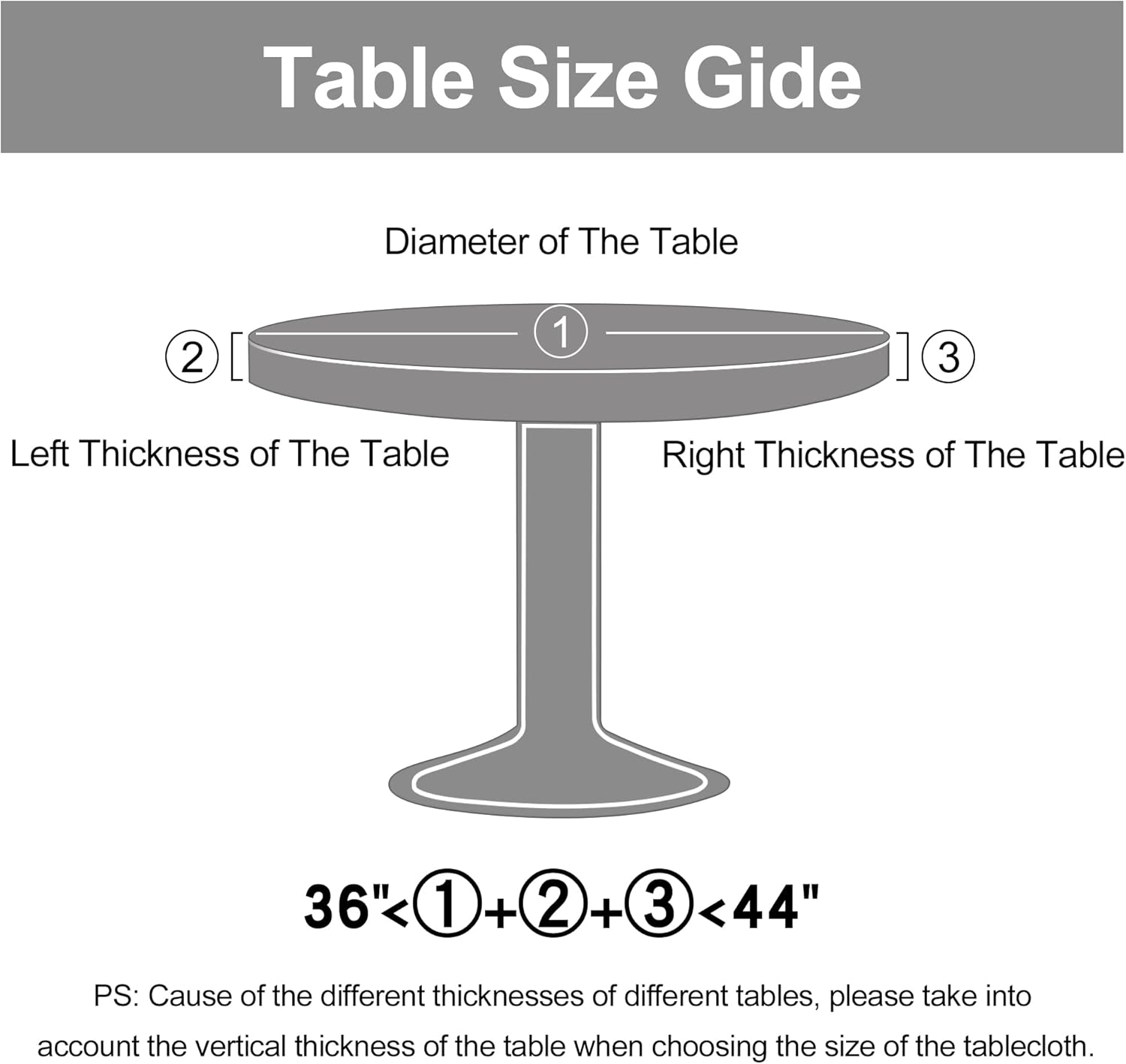 Thumbnail 6 de misaya Round Fitted Tablecloth with Elastic Edge (Waterproof Vinyl Flannel Backed) for 36–44" Round Tables
