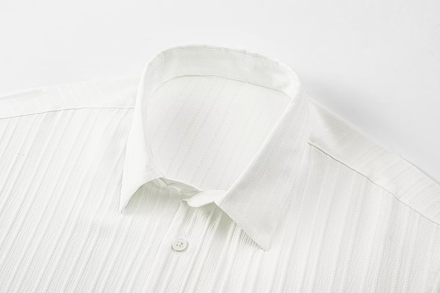 Thumbnail 6 de JMIERR ZM5M255767-P Men's Short-Sleeve Button-Up Shirt, Textured Polyester