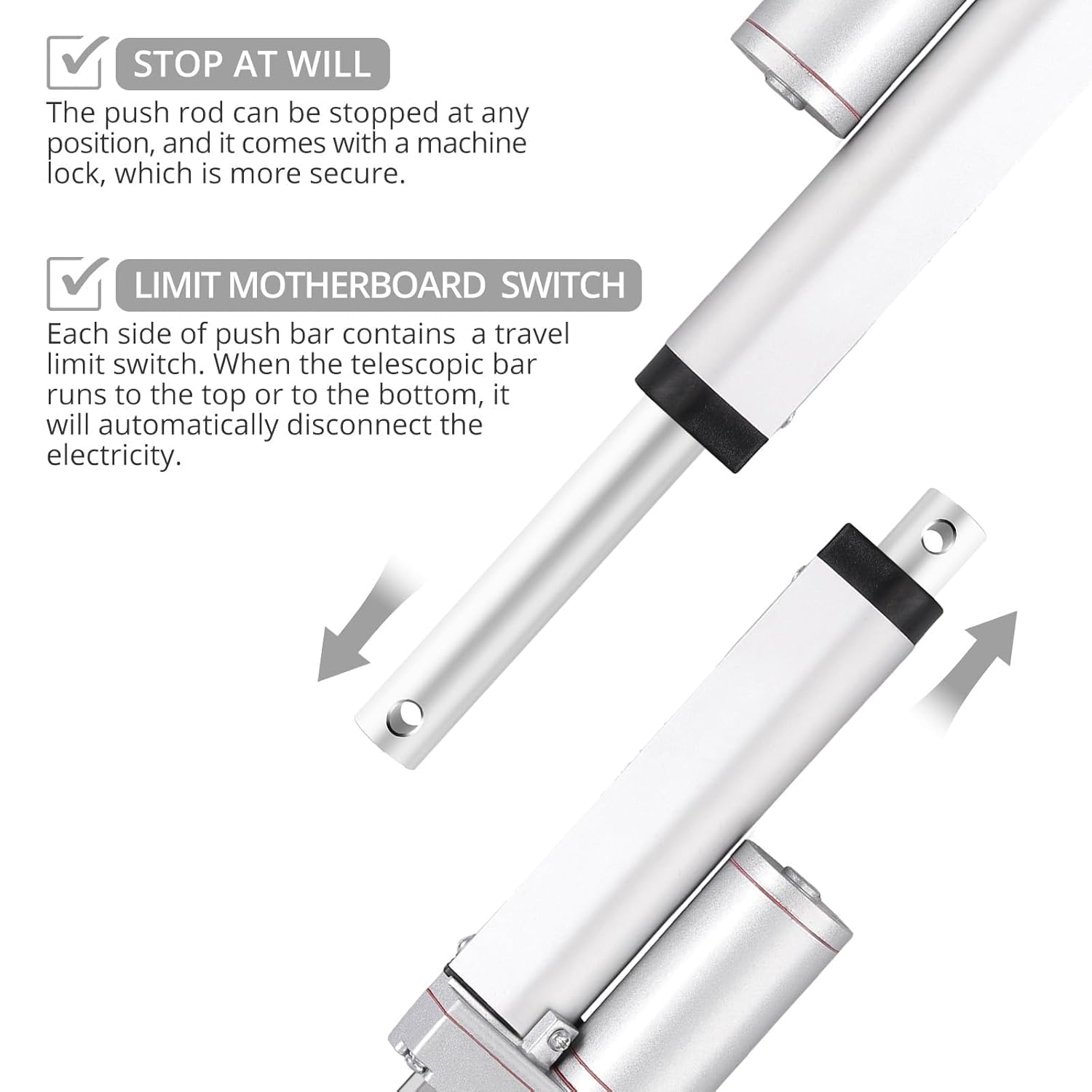 Thumbnail 5 de Justech 100mm 12V DC Linear Actuator with 1500N Load — Practical Power for TV Lifts, Beds & More