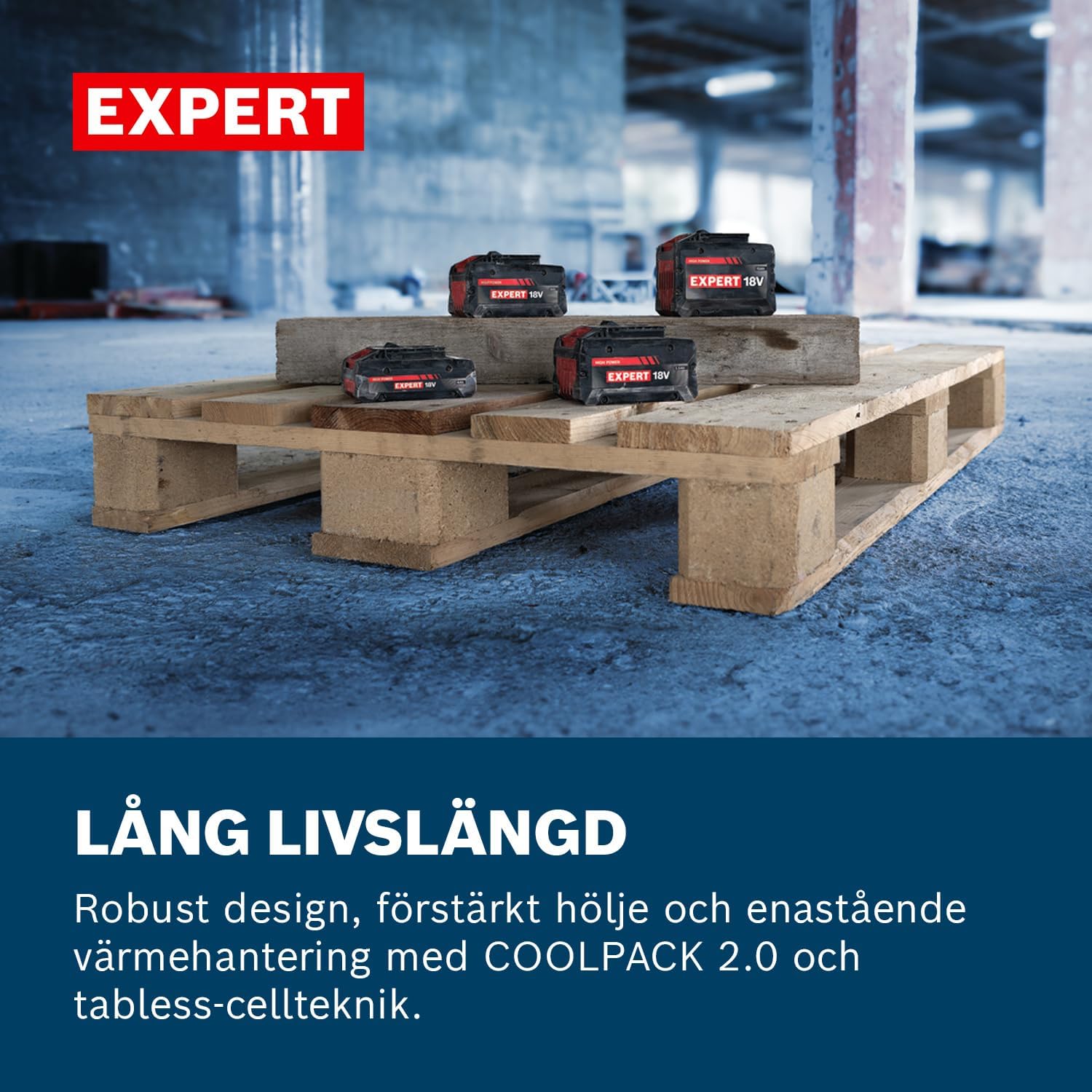 Detalle 2 de Bosch EXPERT 18V System EXBA18V-40 högeffektsbatteri, upp till 2 000 W