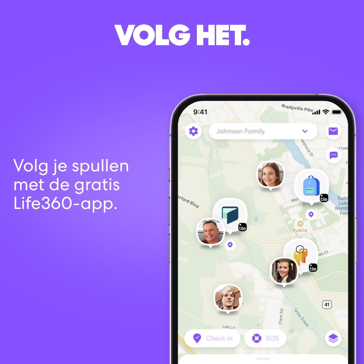 Detalle 1 de Life360 Tile Pro Bluetooth-tracker, set van 4 zwart/wit met vervangbare batterij