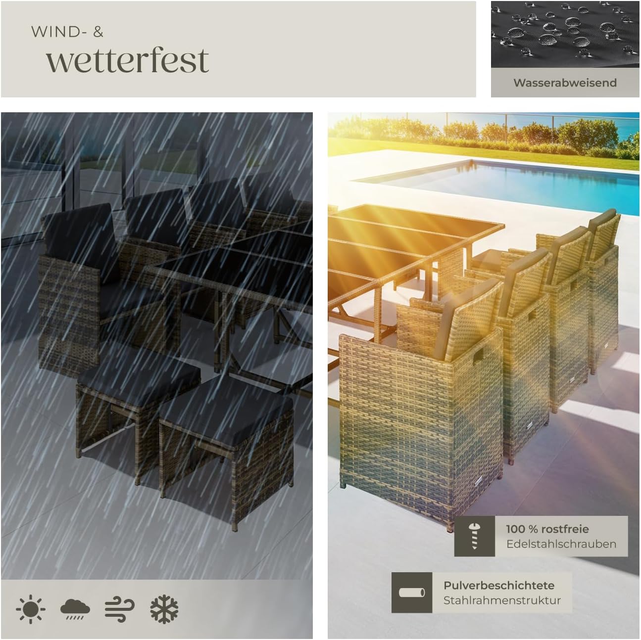 Thumbnail 6 de tectake Gartenlounge Set mit 13 Sitzplätzen