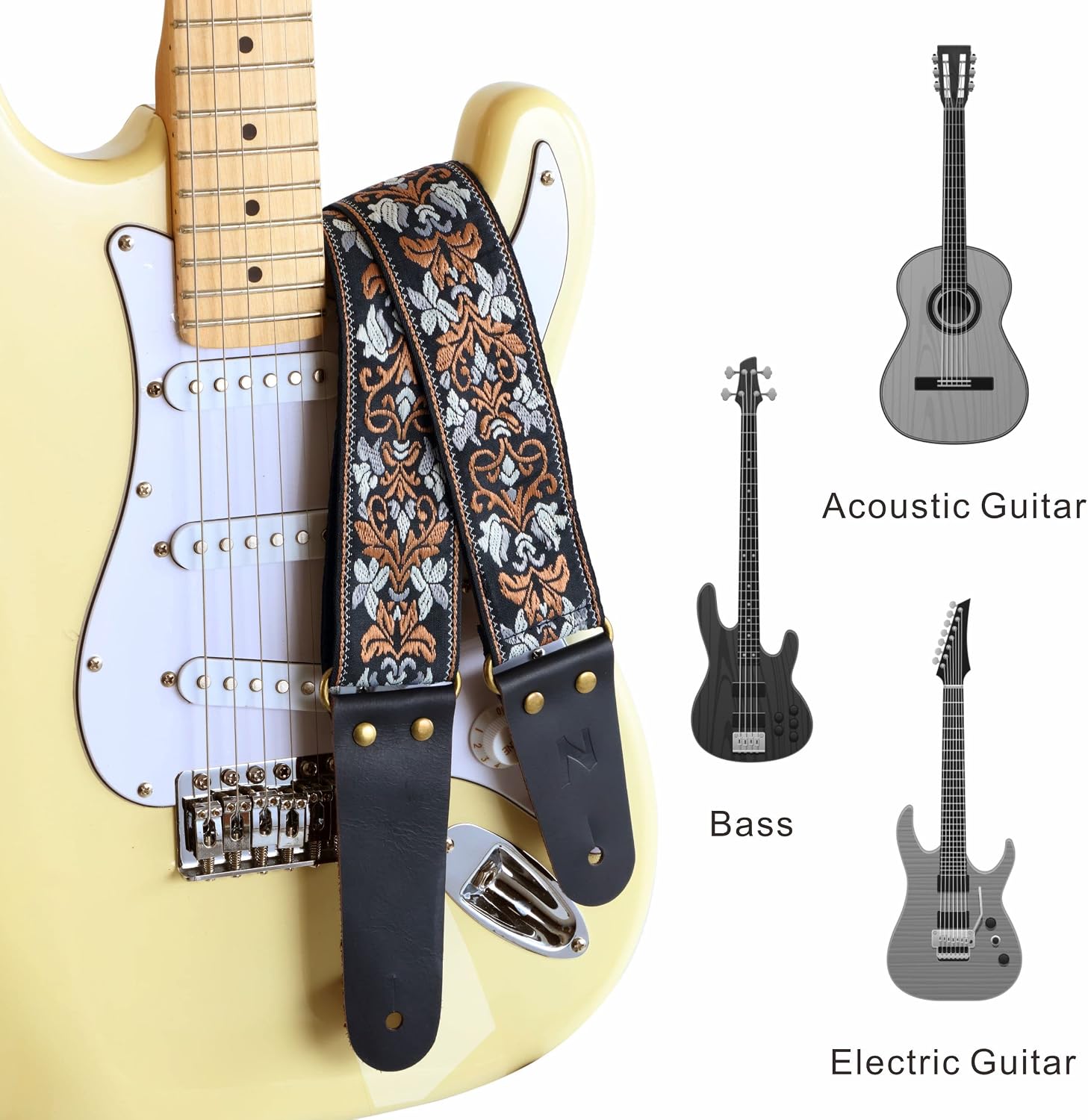 Thumbnail 4 de Nefelibata Gitarrengurt 2 Zoll mit Tasche