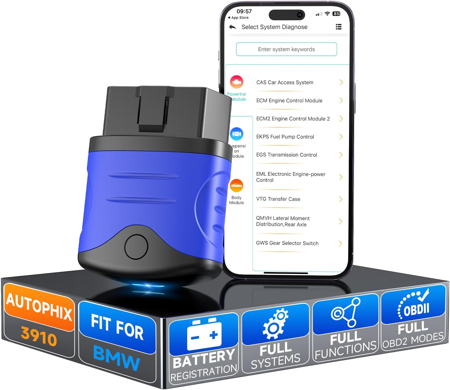 Detalle de AUTOPHIX 3910 Bluetooth OBD2 Diagnosegerät für BMW