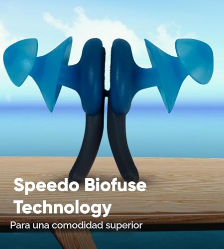 Detalle de Speedo Tapones Biofuse: diseño ergonómico para protección auditiva en natación (Charcoal, Pool, One Size)