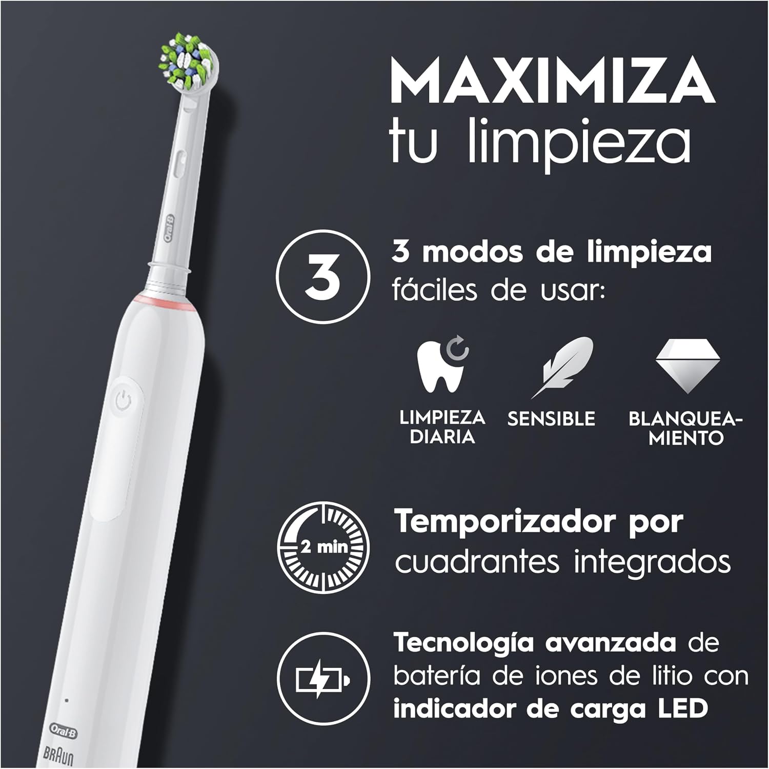 Thumbnail 6 de Oral-B Pro 3 3900N: Cepillos Eléctricos (Pack de 2) 🪥