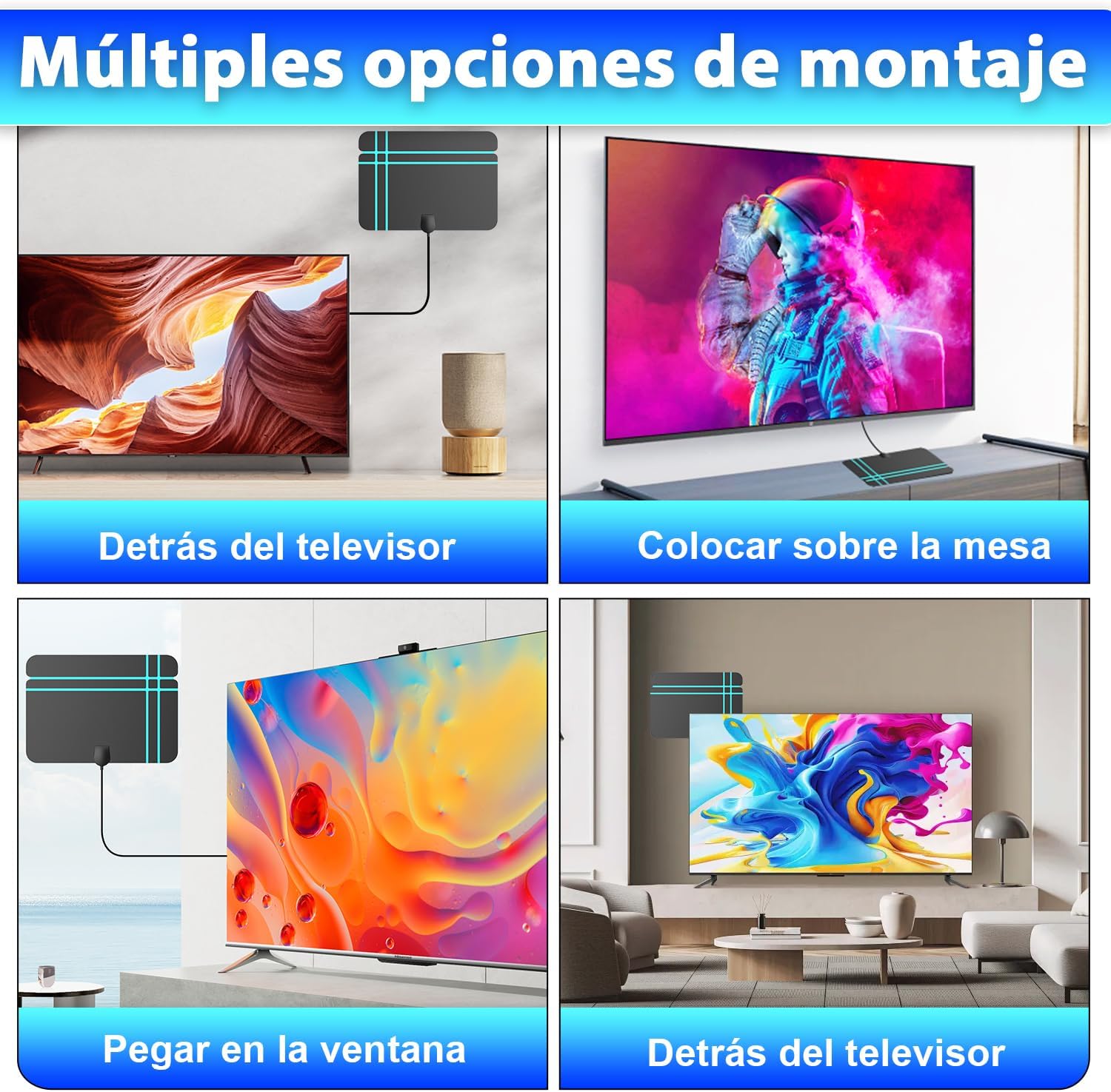 Thumbnail 6 de Antena TV Interior 360° 4K 1080p