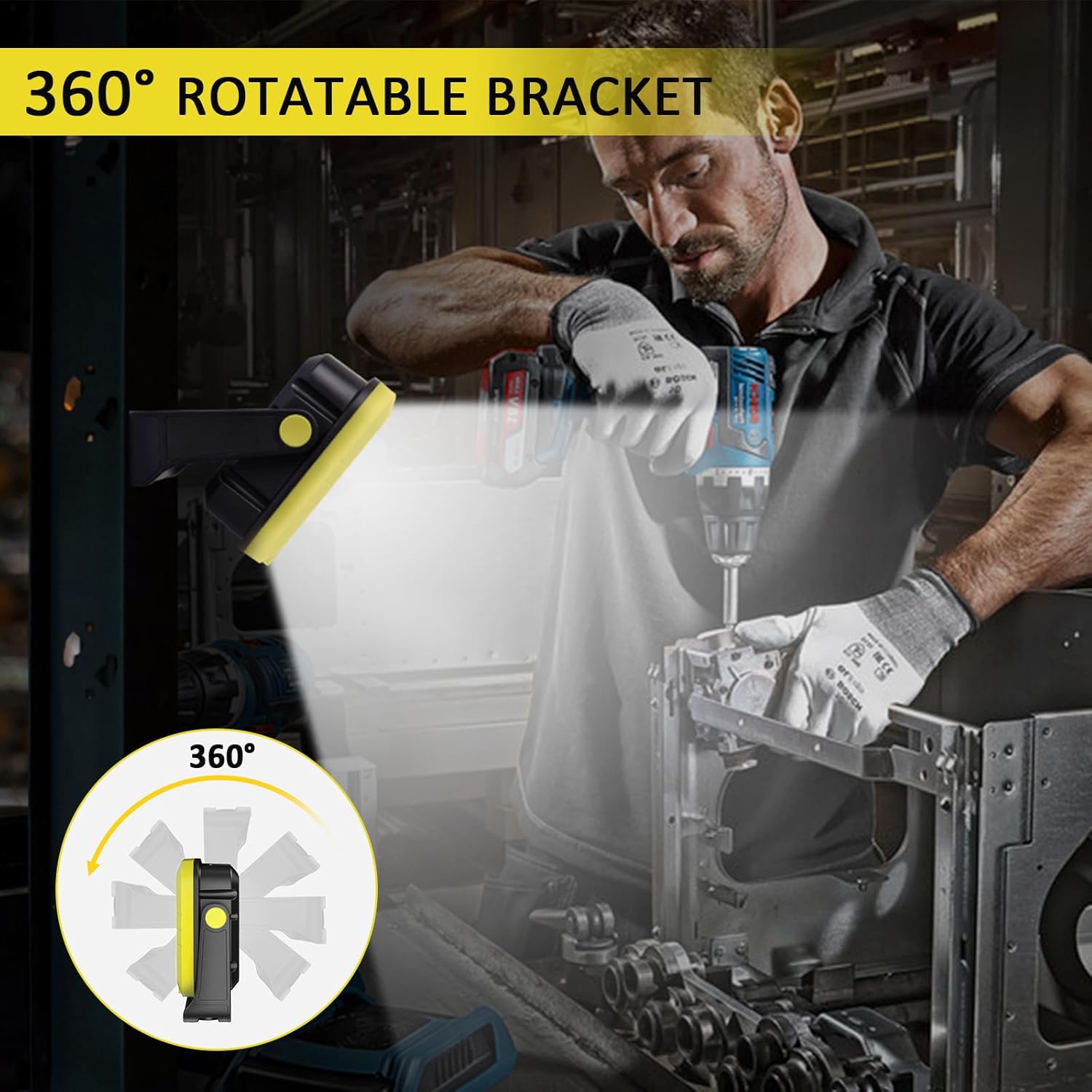 Thumbnail 5 de 30W Magnetic Rechargeable Work Light with 1500 Lumens and 360° Rotation