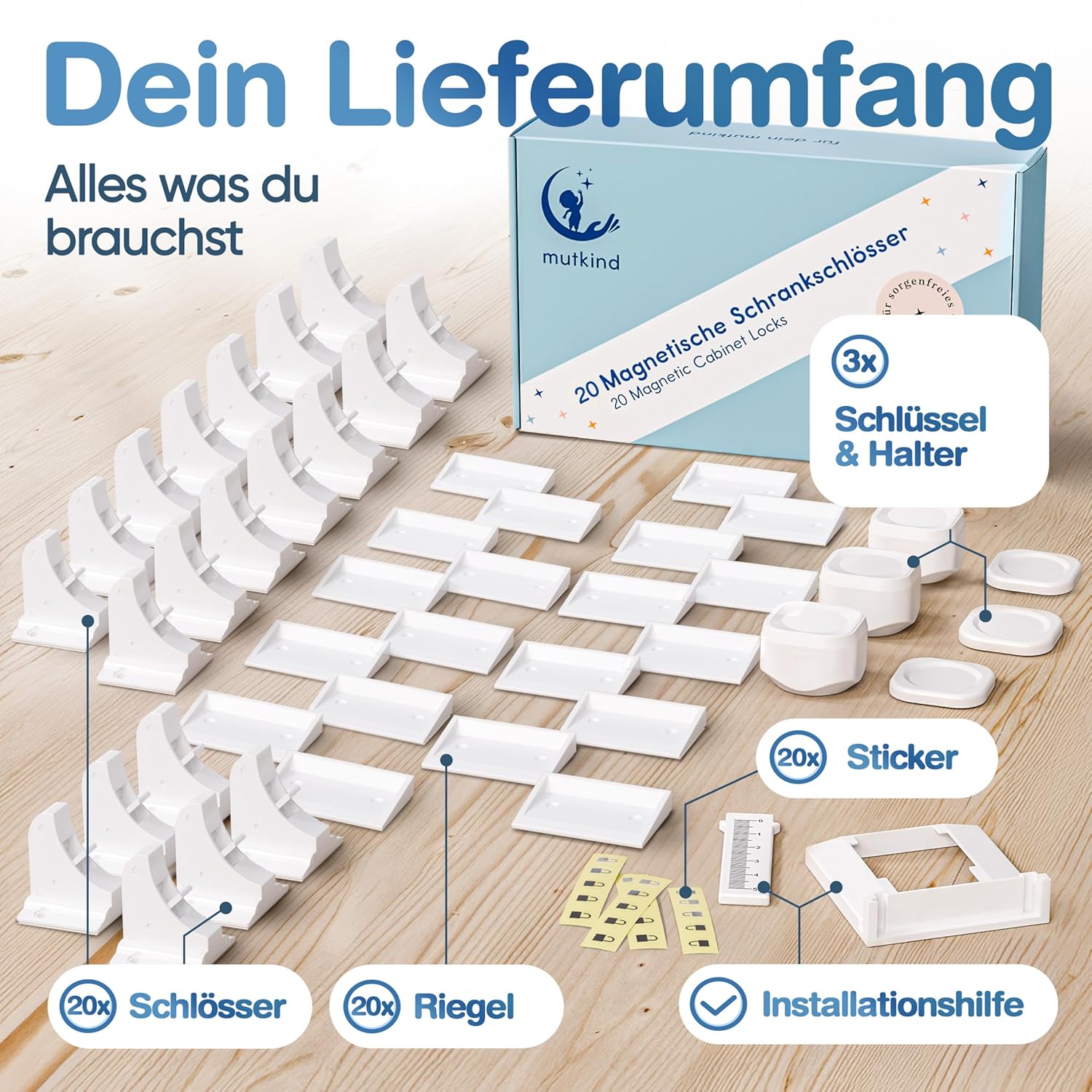 Thumbnail 4 de MUTKIND 20x magnetische Kindersicherung für Schränke