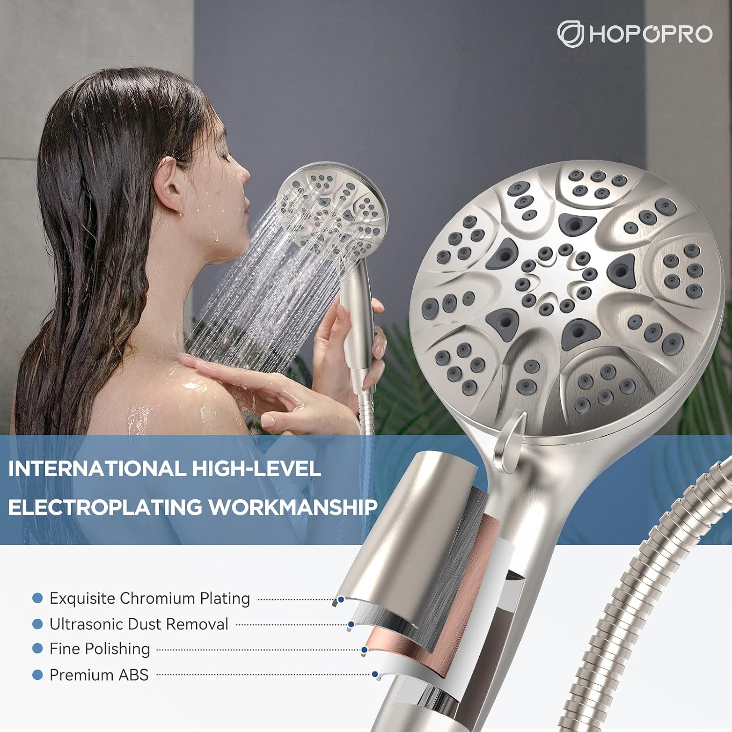 Thumbnail 1 de HOPOPRO Handheld Shower Head, 6 Modes