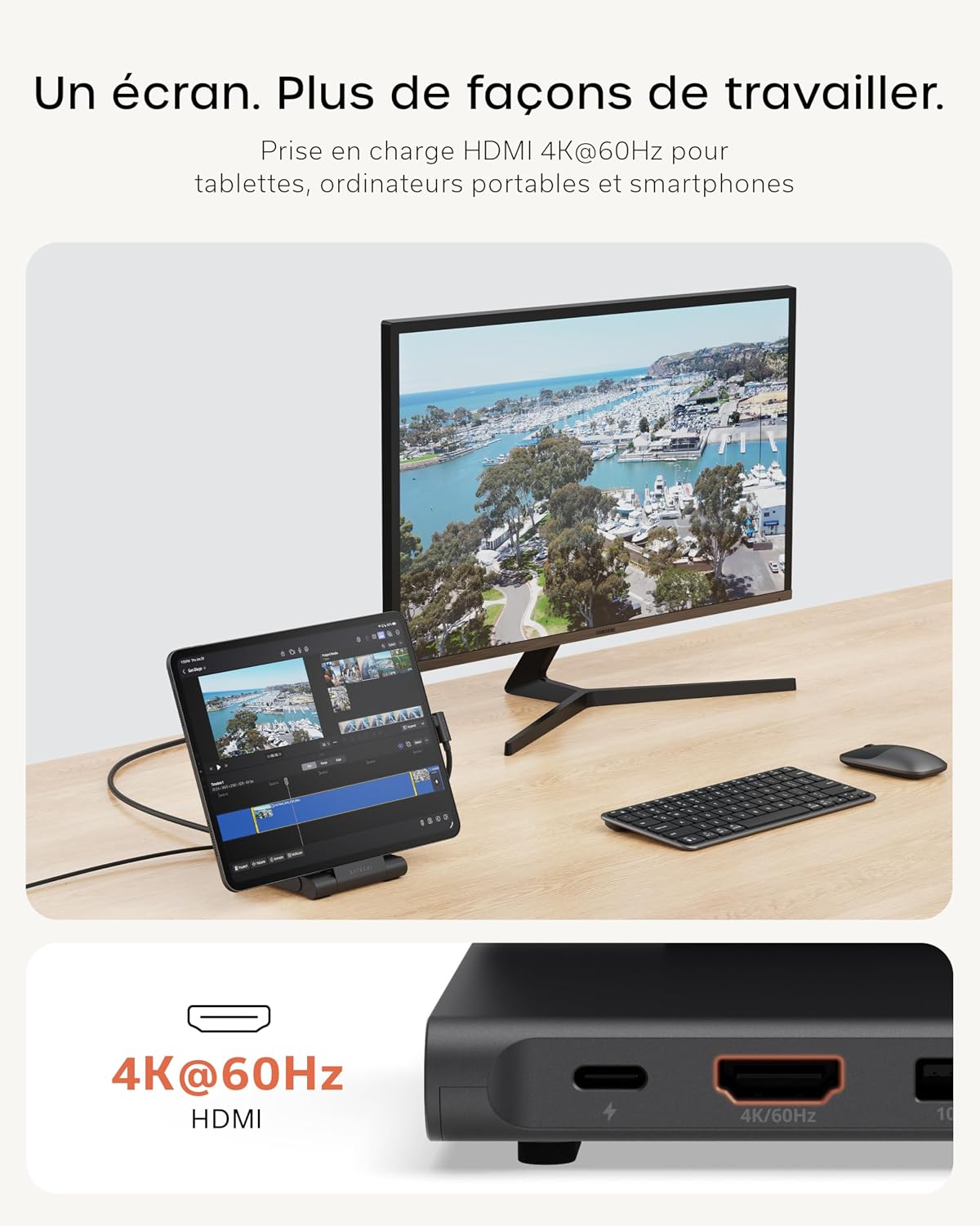Detalle de SATECHI Support Pliable & Hub USB-C OntheGo™ 7 en 1 – Station portable pour 13" et plus