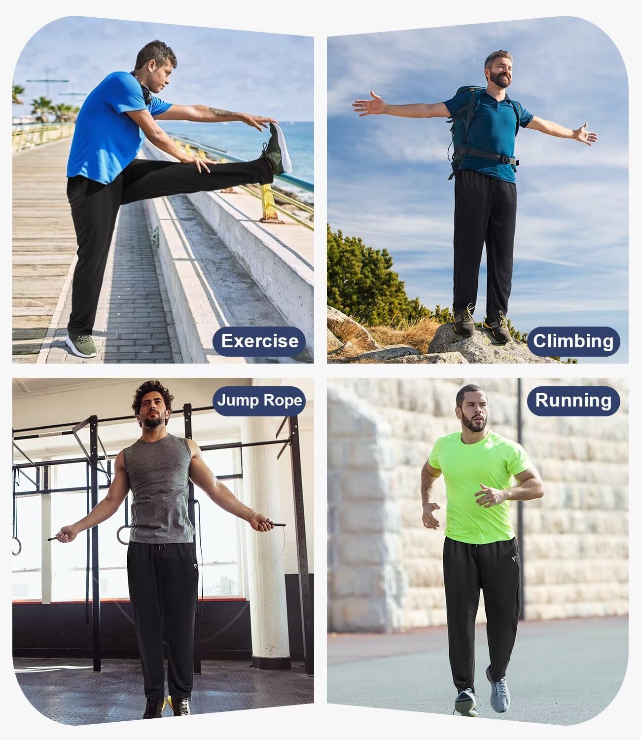 Thumbnail 5 de 5 Pack Mens Sweatpants Joggers with Zip Pockets