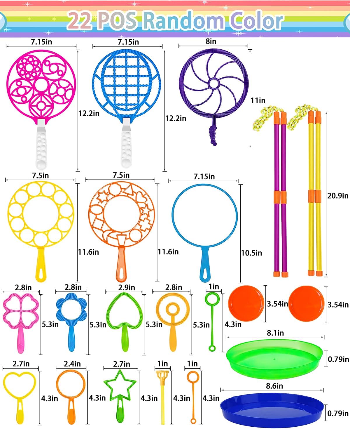 Detalle de Giant Bubble Wands: 22-Piece Big Bubble Maker Set for Outdoor Fun