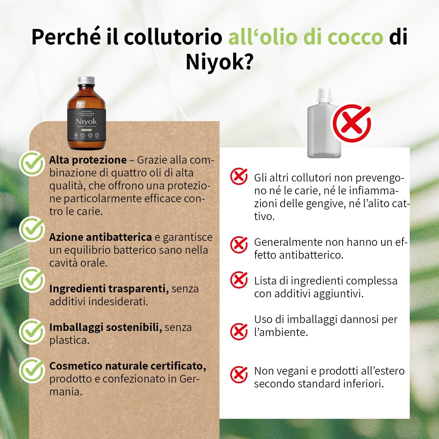Detalle de Niyok Olio per oil pulling bio Menta Piperita 200 ml – crema naturale per igiene orale