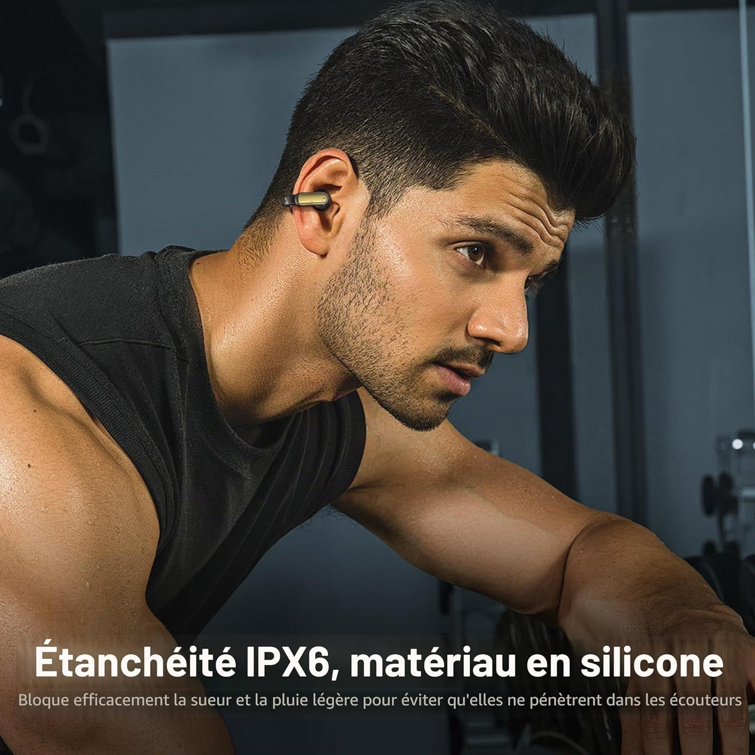 Detalle 1 de oraolo Écouteurs Bluetooth sport sans fil à clipper – 40 h, IPX6, Open Ear
