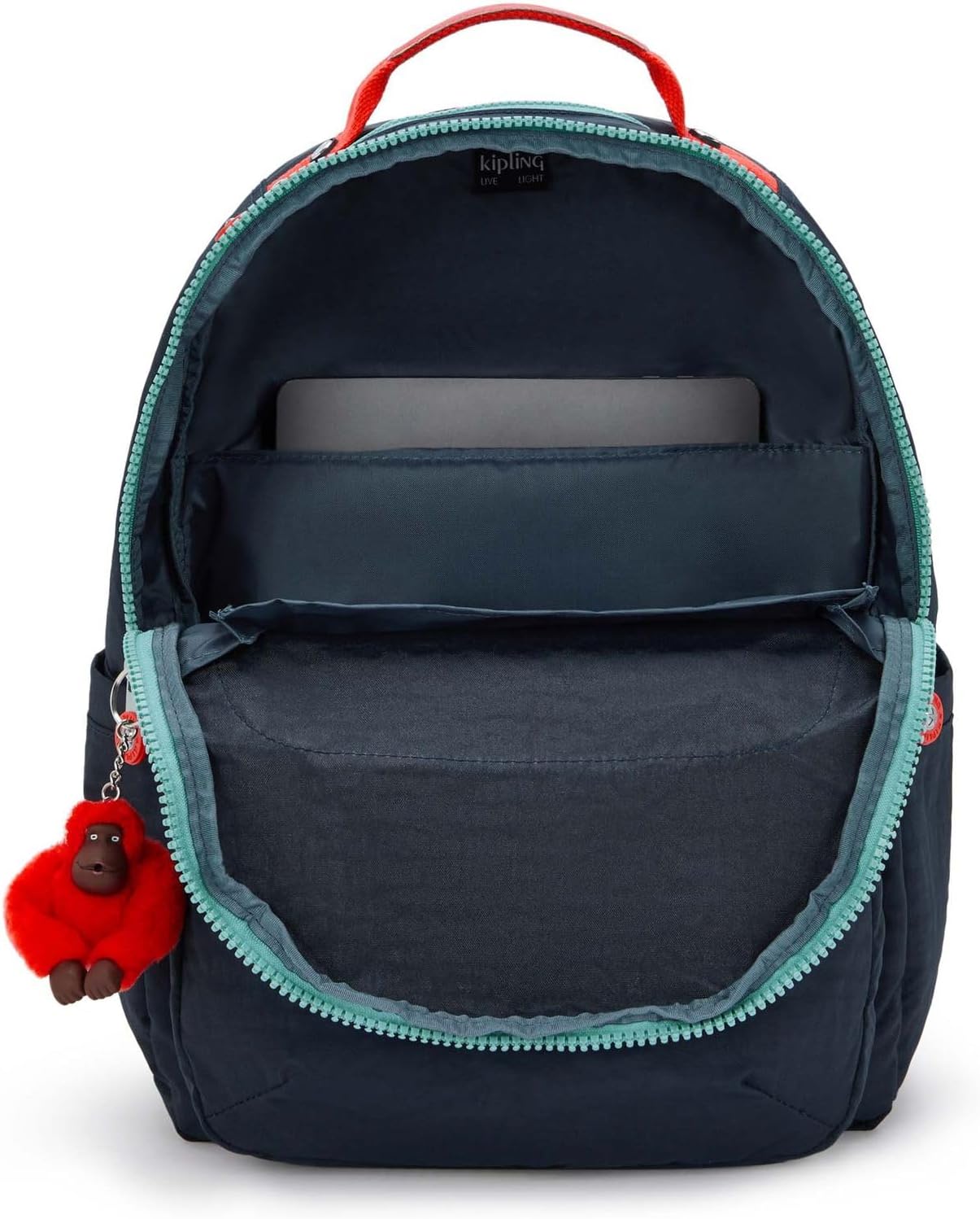 Detalle de Kipling Seoul Großer Rucksack Cosmo Blue C – robuster Allround-Backpack mit Laptopfach