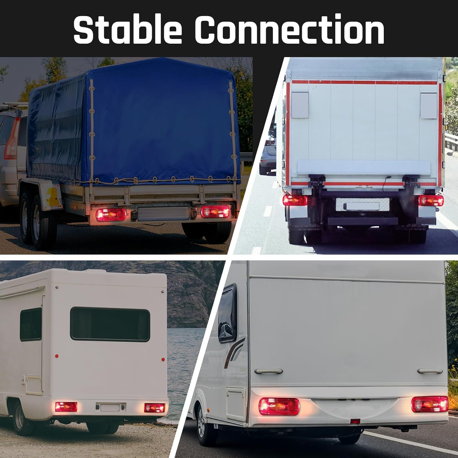 Thumbnail 6 de TLGREEN set fanali posteriori per rimorchio a 13 poli, 12 V, con 6 funzioni e cavi da 5,5 m (omologati)